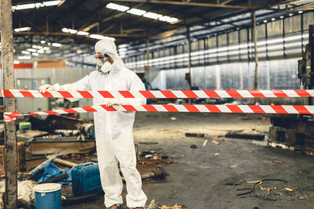 Professional Biohazard Cleanup technician working in Weaverville, CA